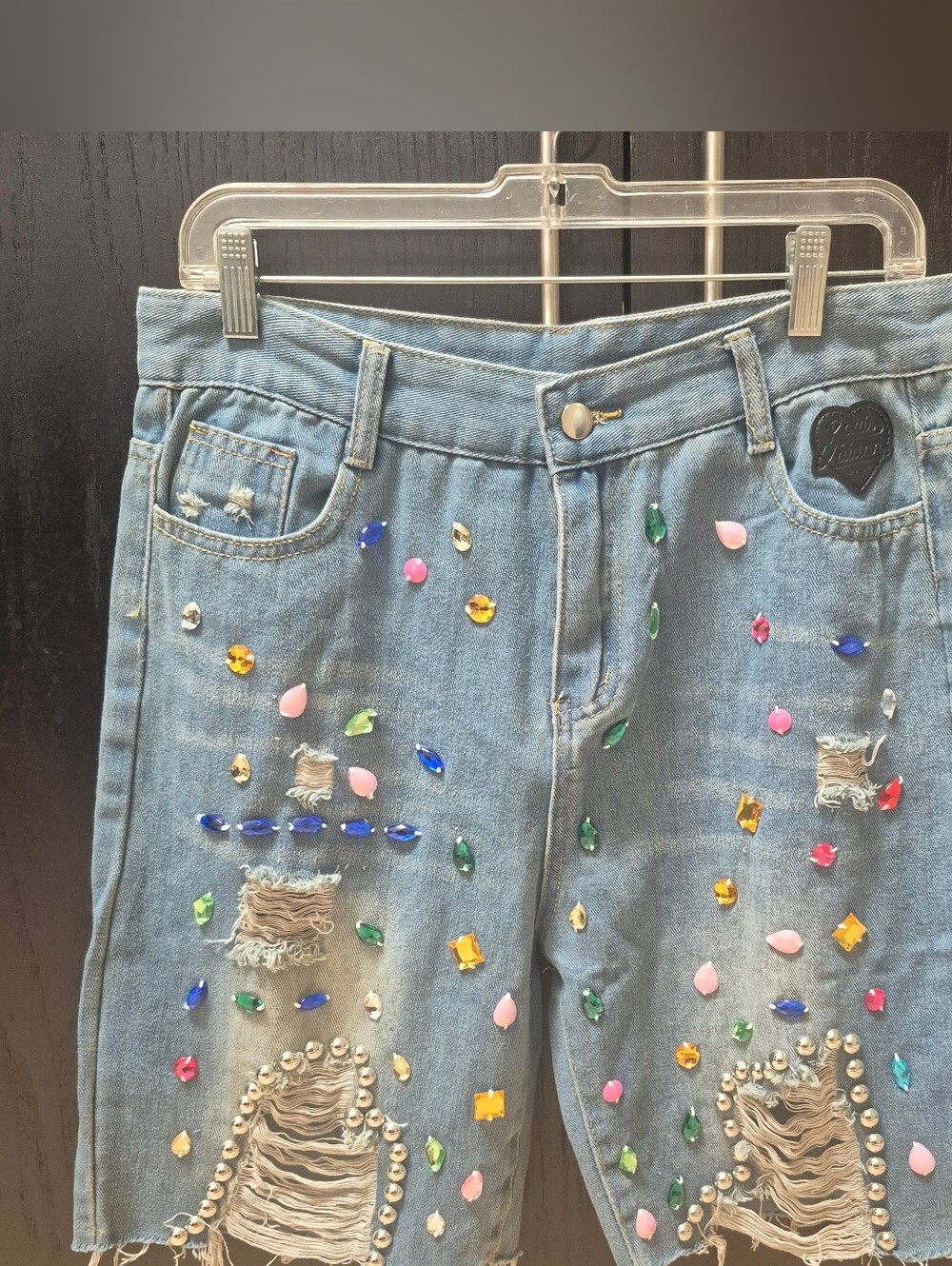 Brand New Jeweled Denim Shorts Sz 8